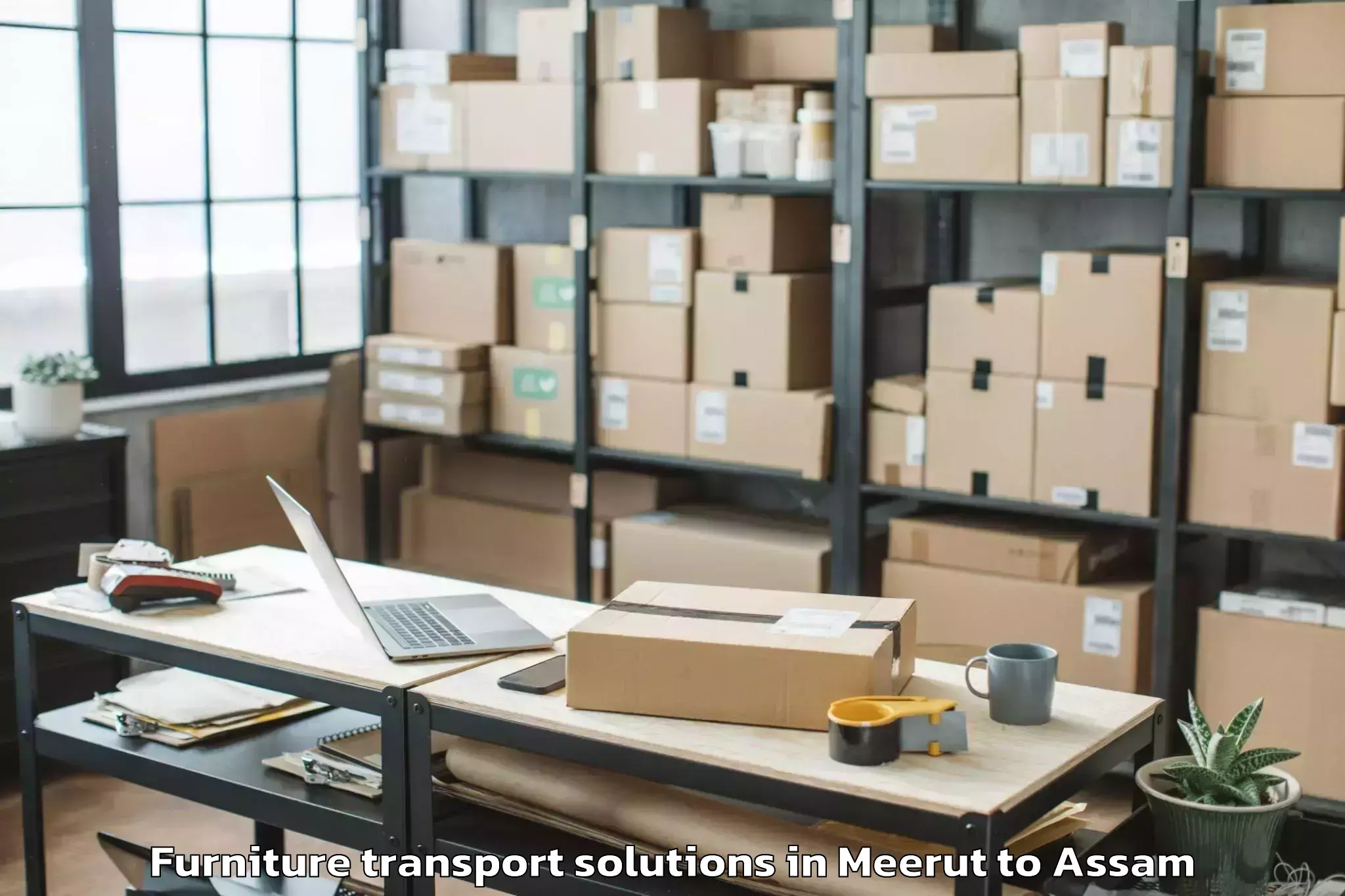 Top Meerut to Haflong Furniture Transport Solutions Available